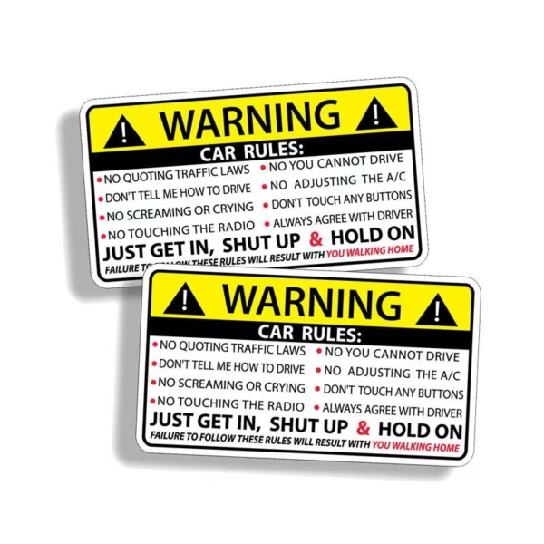 Car Safety Warning Rule Sticker