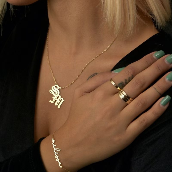 Two Alphabet Pendants in Gold - Image 6