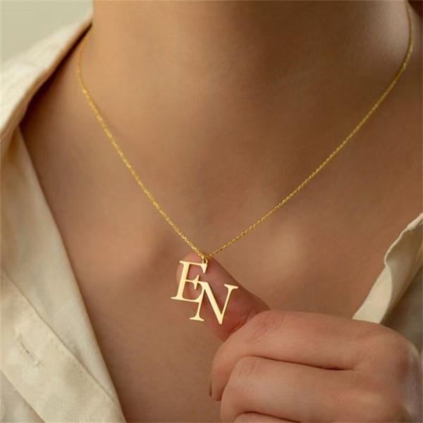 Two Alphabet Pendants in Gold - Image 8