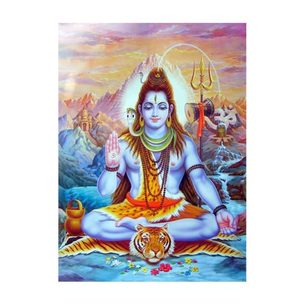 Shiv Parvati Love Art (Canvas Only)