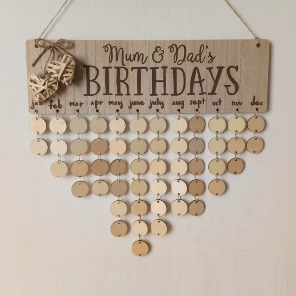 Wooden Calendar Birthday Plaque