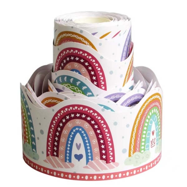 Boho Rainbow Border Decor Paper