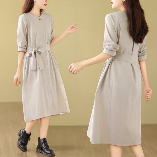 Sofia/Grey Button Down Dress - Image 4